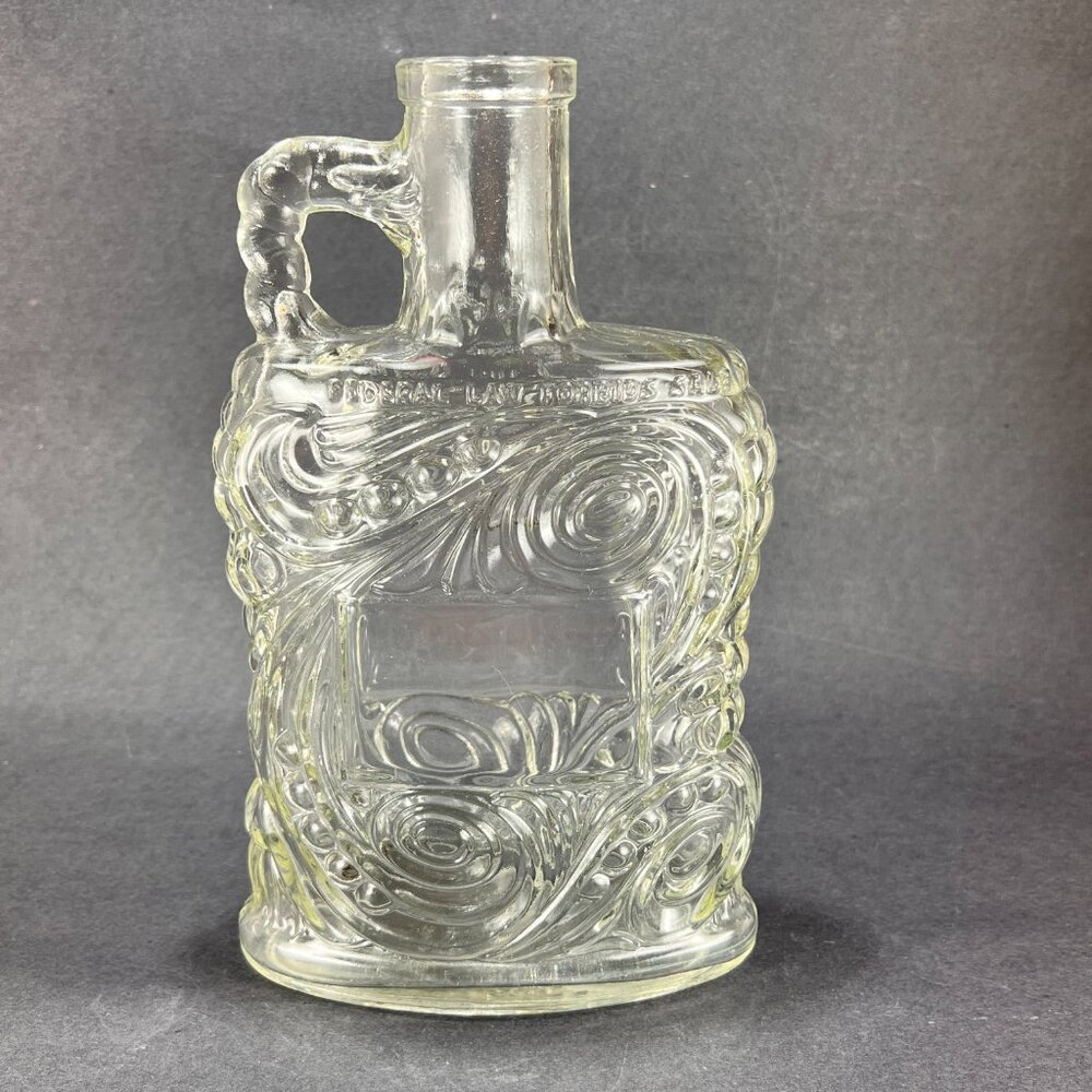 Vtg Old Forester KY Whiskey Bottle Decanter Kimble Glass Co Embossed Swirls 50s - Picture 3 of 16